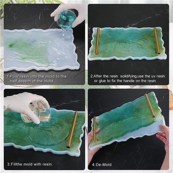 Resin Mold, Fixm Molds for Resin Casting Silicone Mold Tray with 1pcs Geode Tray - Picture 3 of 7